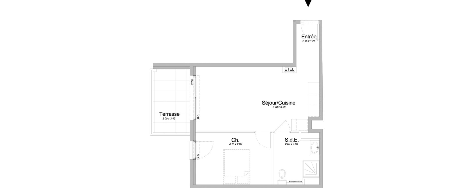 Appartement T2 de 43,60 m2 &agrave; Saint-Laurent-Du-Var Jaquons - ravet