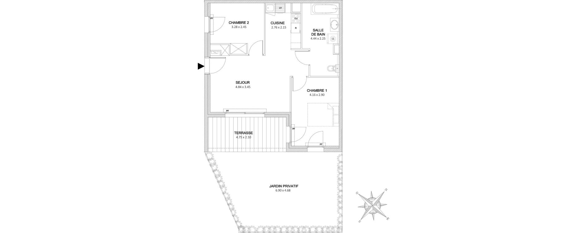 Appartement T3 de 55,48 m2 &agrave; Saint-Laurent-Du-Var Tzanck - galinieres - sauvaigo