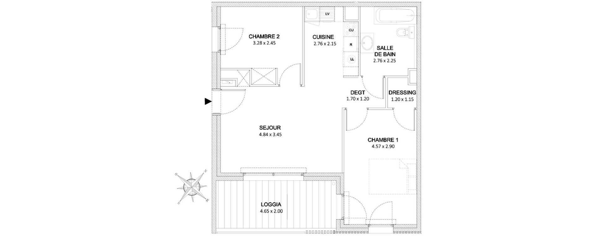 Appartement T3 de 55,68 m2 &agrave; Saint-Laurent-Du-Var Tzanck - galinieres - sauvaigo