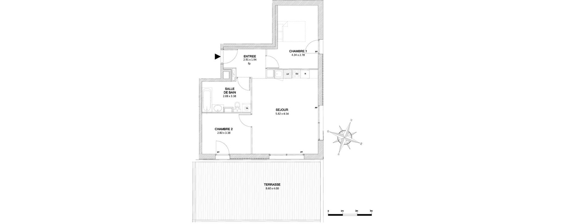 Appartement T3 de 60,80 m2 &agrave; Saint-Laurent-Du-Var Tzanck - galinieres - sauvaigo