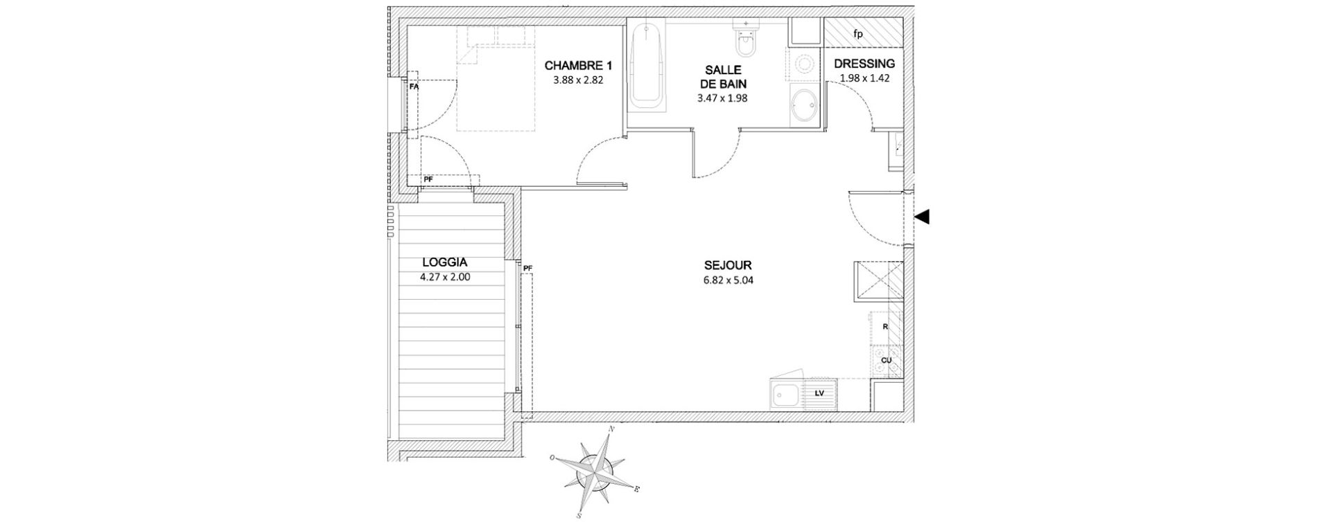 Appartement T2 de 52,75 m2 &agrave; Saint-Laurent-Du-Var Tzanck - galinieres - sauvaigo