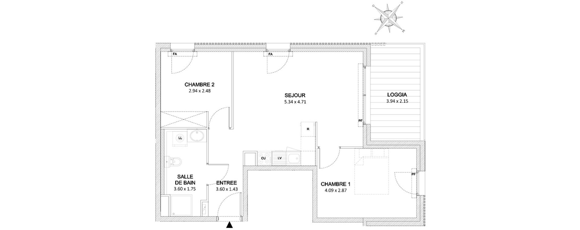Appartement T3 de 58,73 m2 &agrave; Saint-Laurent-Du-Var Tzanck - galinieres - sauvaigo