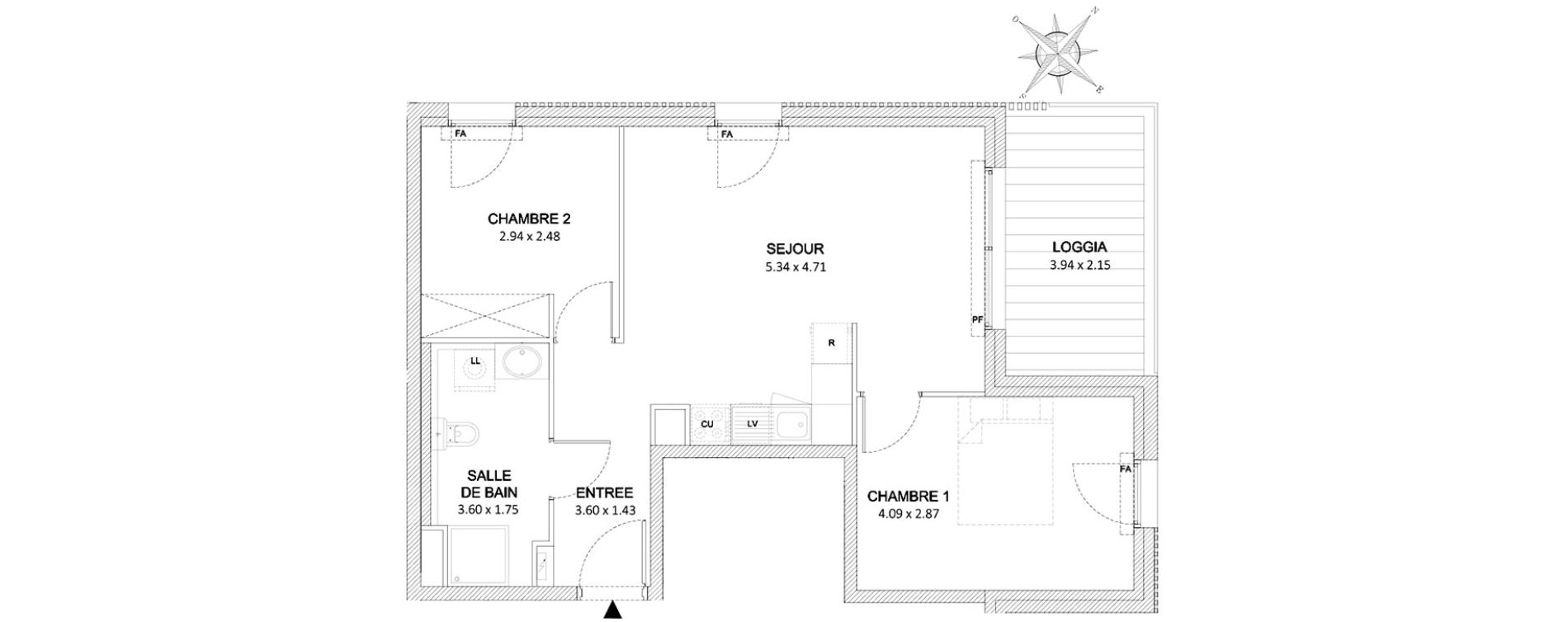 Appartement T3 de 58,73 m2 &agrave; Saint-Laurent-Du-Var Tzanck - galinieres - sauvaigo