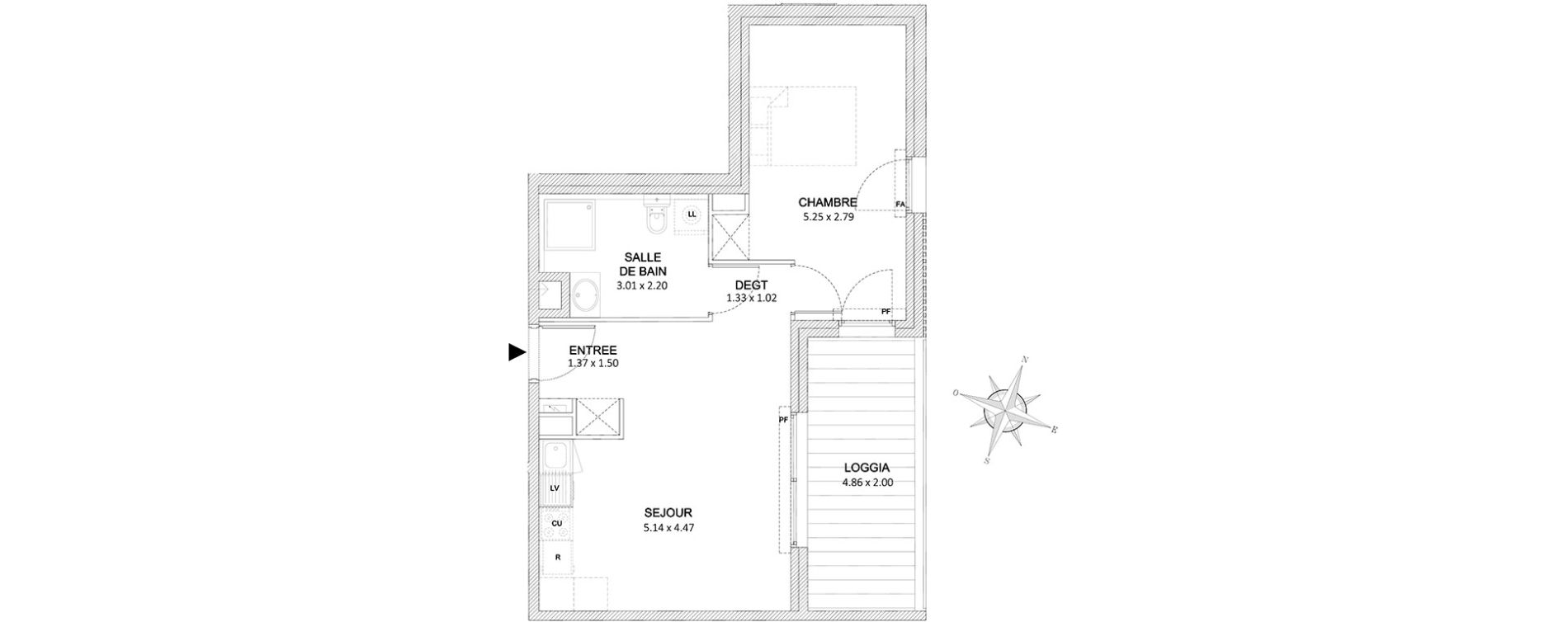 Appartement T2 de 44,26 m2 &agrave; Saint-Laurent-Du-Var Tzanck - galinieres - sauvaigo