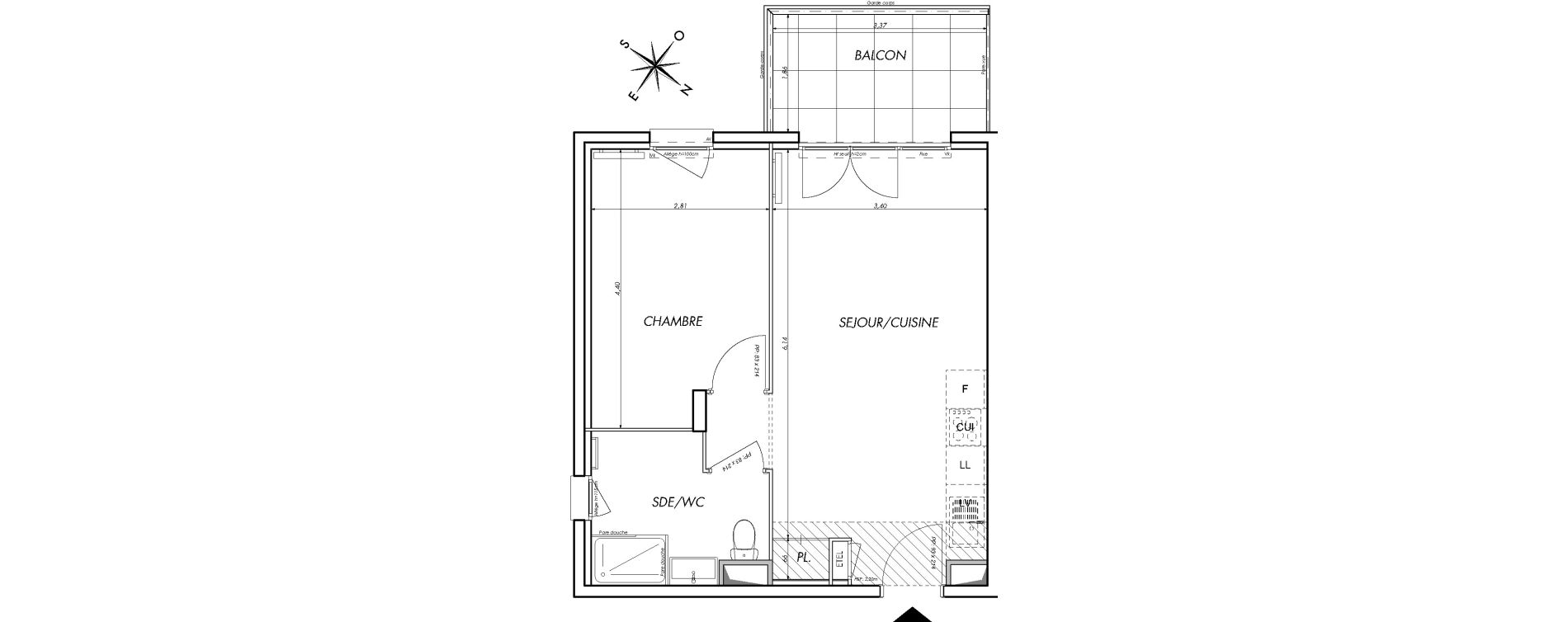 Appartement T2 de 41,55 m2 &agrave; Saint-Laurent-Du-Var Tzanck - galinieres - sauvaigo
