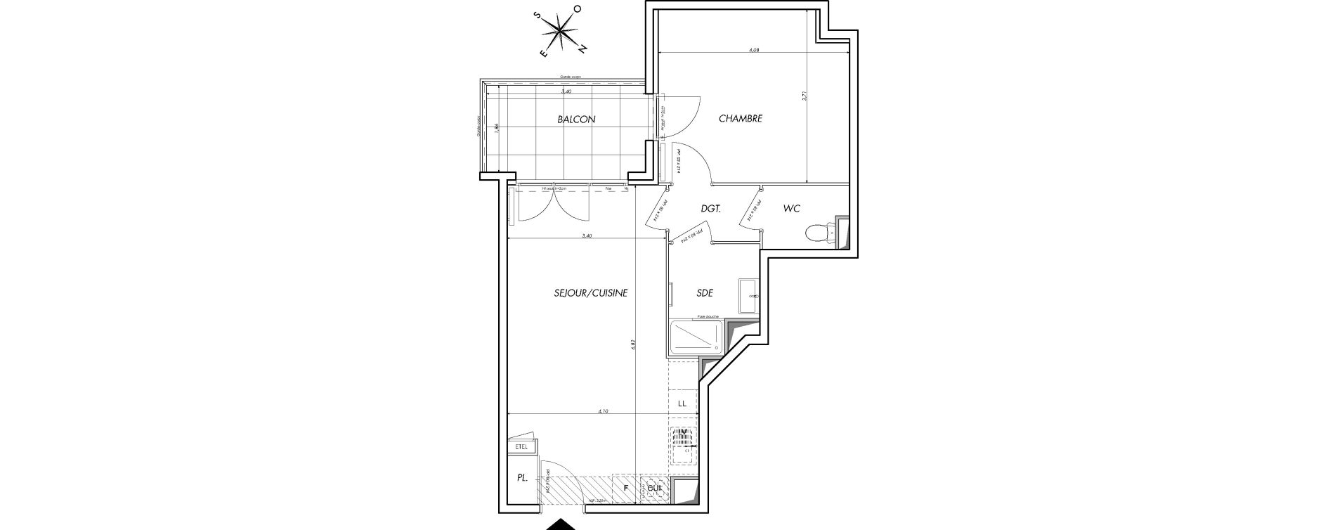 Appartement T2 de 48,20 m2 &agrave; Saint-Laurent-Du-Var Tzanck - galinieres - sauvaigo