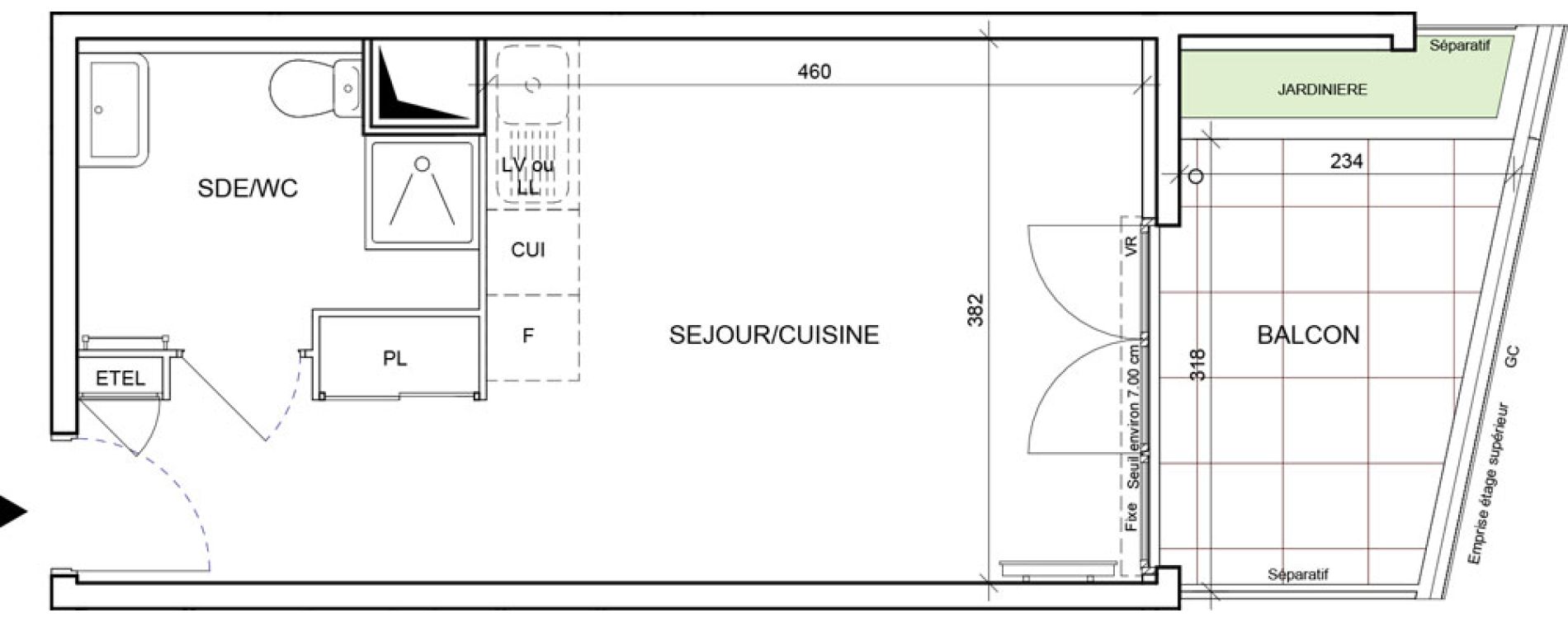 Appartement T1 de 27,67 m2 &agrave; Saint-Laurent-Du-Var Les plans