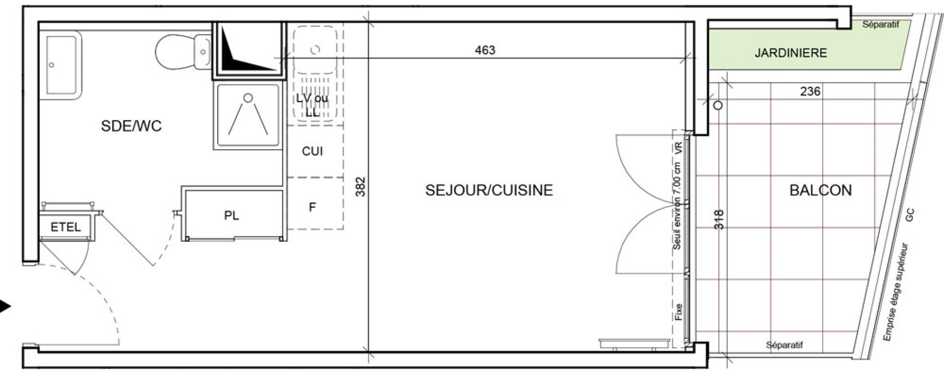 Appartement T1 de 27,67 m2 &agrave; Saint-Laurent-Du-Var Les plans