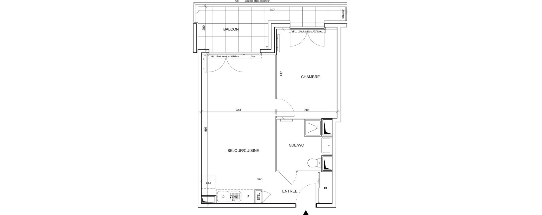 Appartement T2 de 45,20 m2 &agrave; Saint-Laurent-Du-Var Les plans