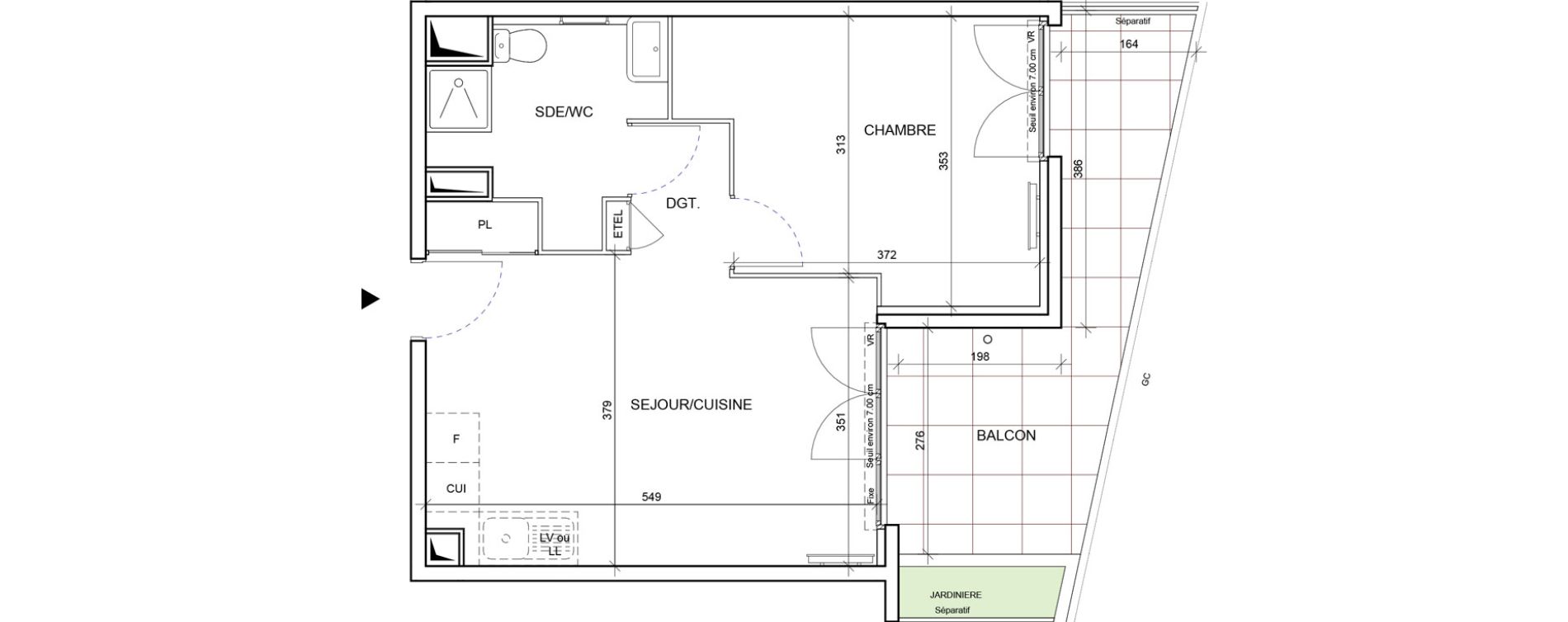 Appartement T2 de 42,11 m2 &agrave; Saint-Laurent-Du-Var Les plans