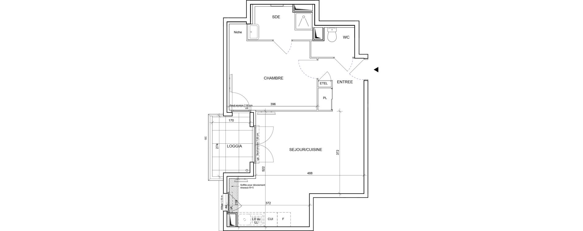 Appartement T2 de 48,25 m2 &agrave; Saint-Laurent-Du-Var Les plans