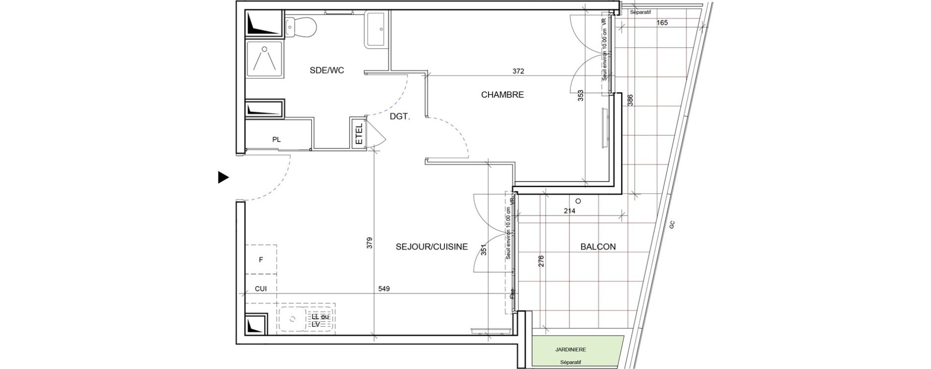 Appartement T2 de 42,11 m2 &agrave; Saint-Laurent-Du-Var Les plans