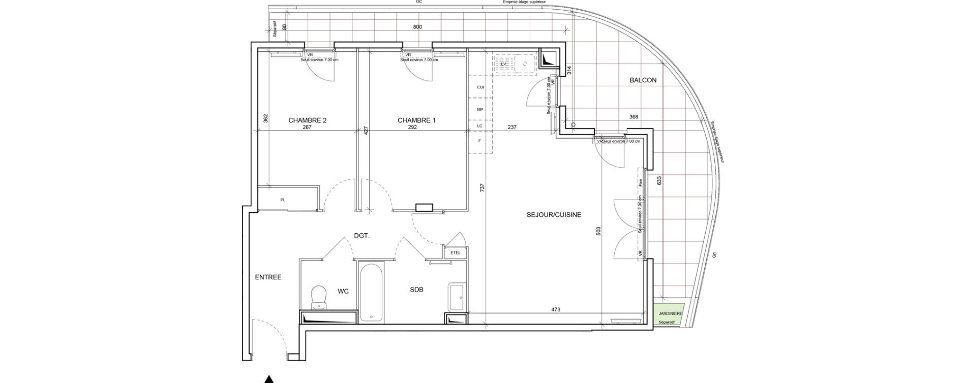 Appartement T3 de 70,67 m2 &agrave; Saint-Laurent-Du-Var Les plans