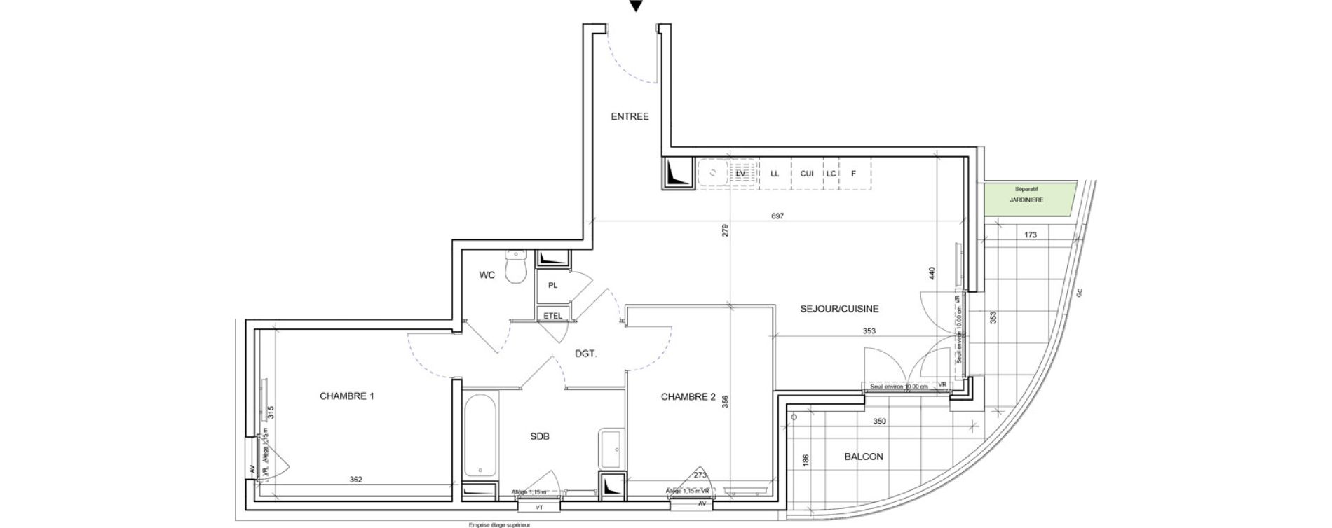 Appartement T3 de 61,45 m2 &agrave; Saint-Laurent-Du-Var Les plans