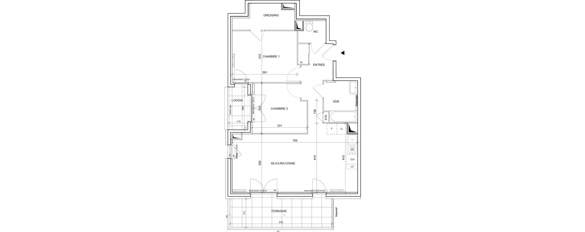 Appartement T3 de 68,76 m2 &agrave; Saint-Laurent-Du-Var Les plans