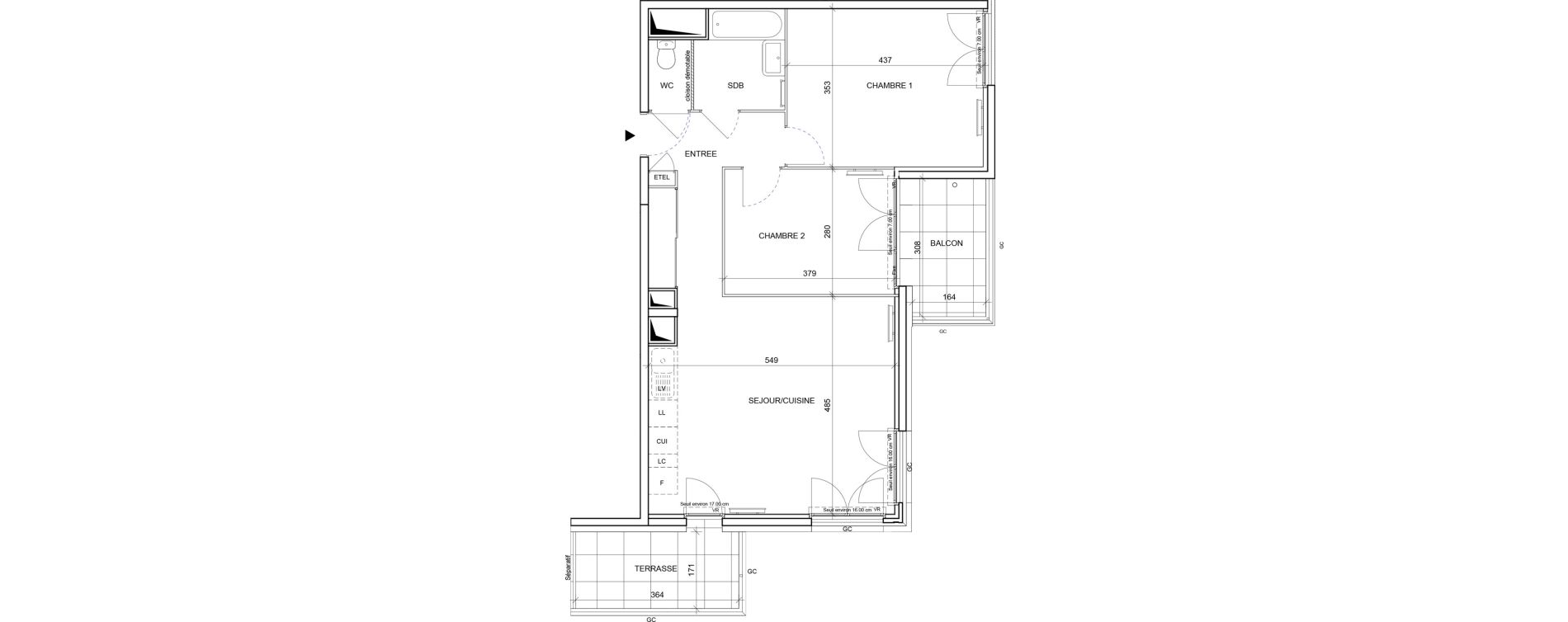 Appartement T3 de 65,89 m2 &agrave; Saint-Laurent-Du-Var Les plans