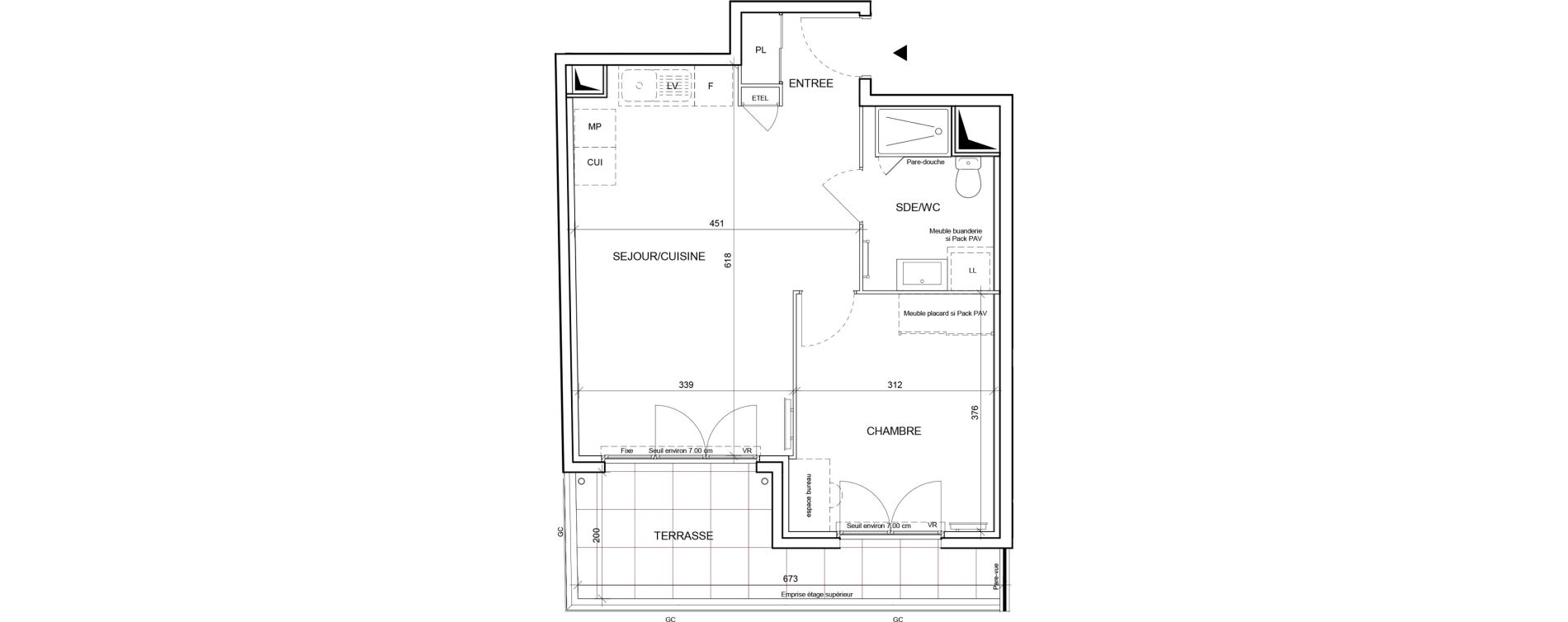 Appartement T2 de 43,59 m2 &agrave; Saint-Laurent-Du-Var Les plans