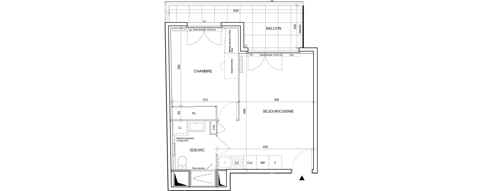 Appartement T2 de 41,04 m2 &agrave; Saint-Laurent-Du-Var Les plans