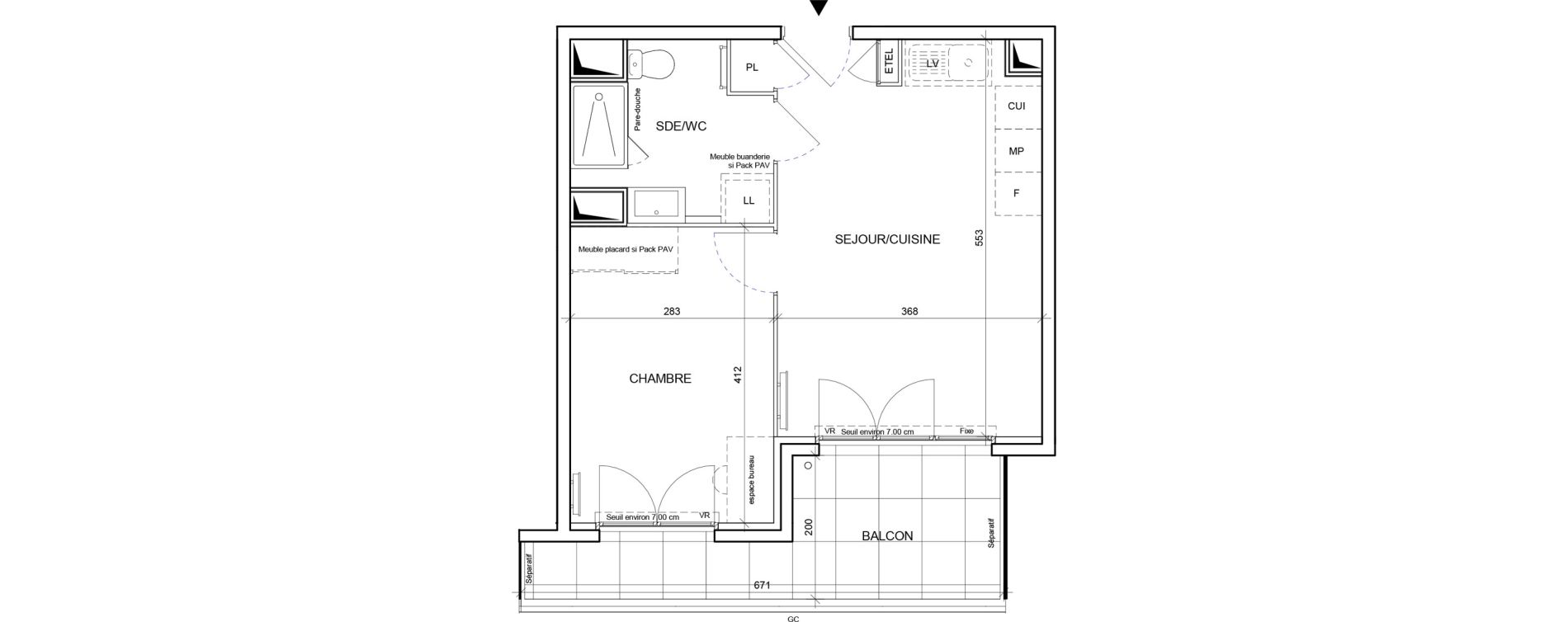 Appartement T2 de 38,03 m2 &agrave; Saint-Laurent-Du-Var Les plans