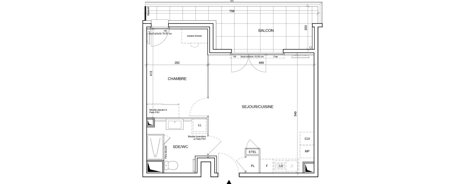 Appartement T2 de 43,82 m2 &agrave; Saint-Laurent-Du-Var Les plans