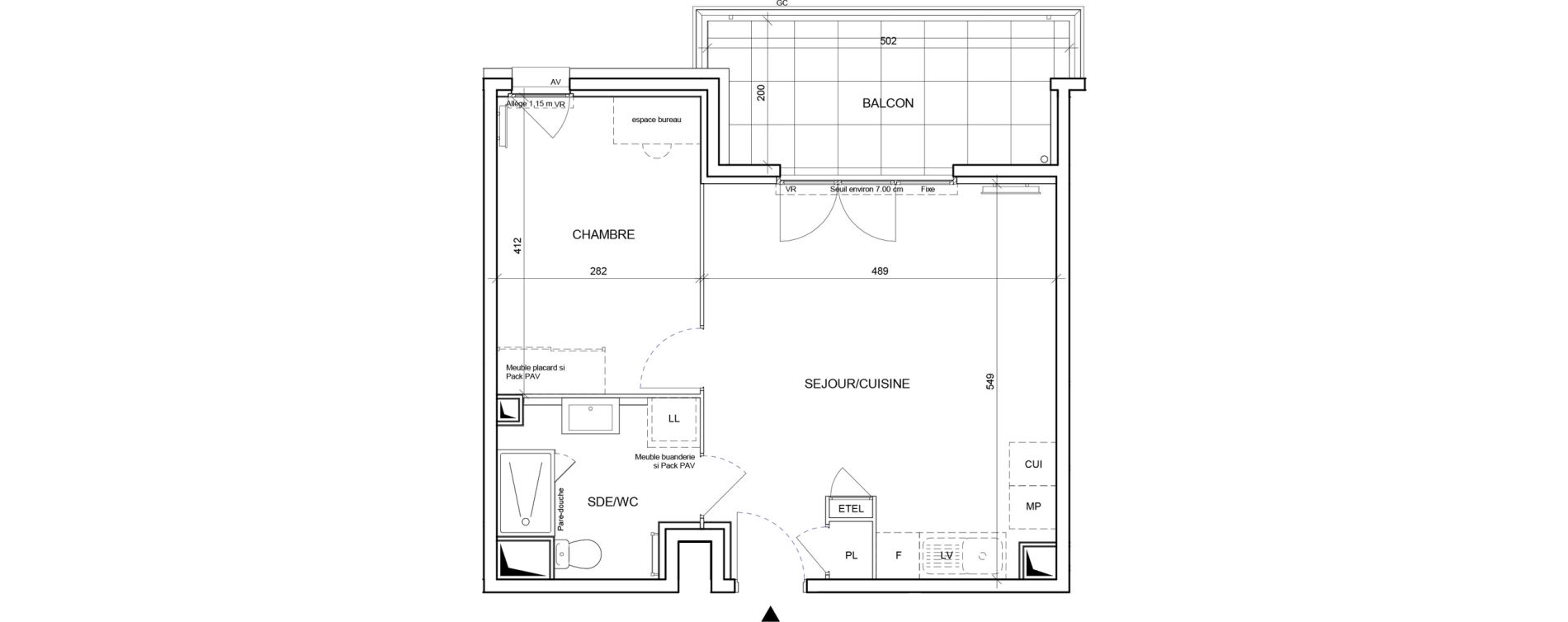 Appartement T2 de 43,82 m2 &agrave; Saint-Laurent-Du-Var Les plans