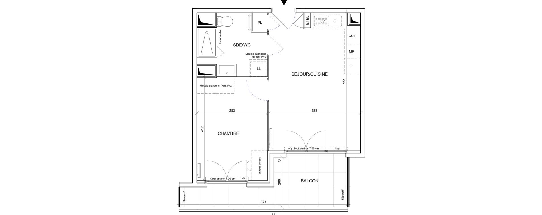 Appartement T2 de 38,03 m2 &agrave; Saint-Laurent-Du-Var Les plans