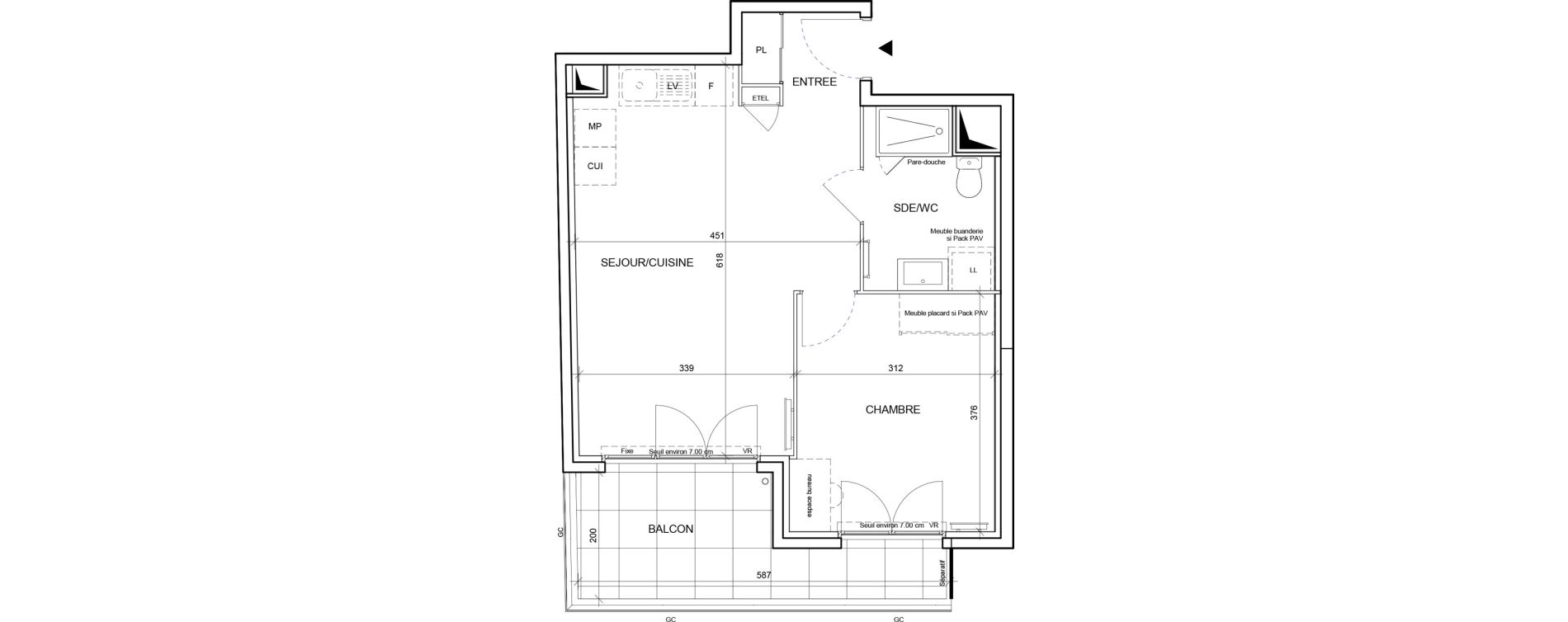 Appartement T2 de 43,59 m2 &agrave; Saint-Laurent-Du-Var Les plans