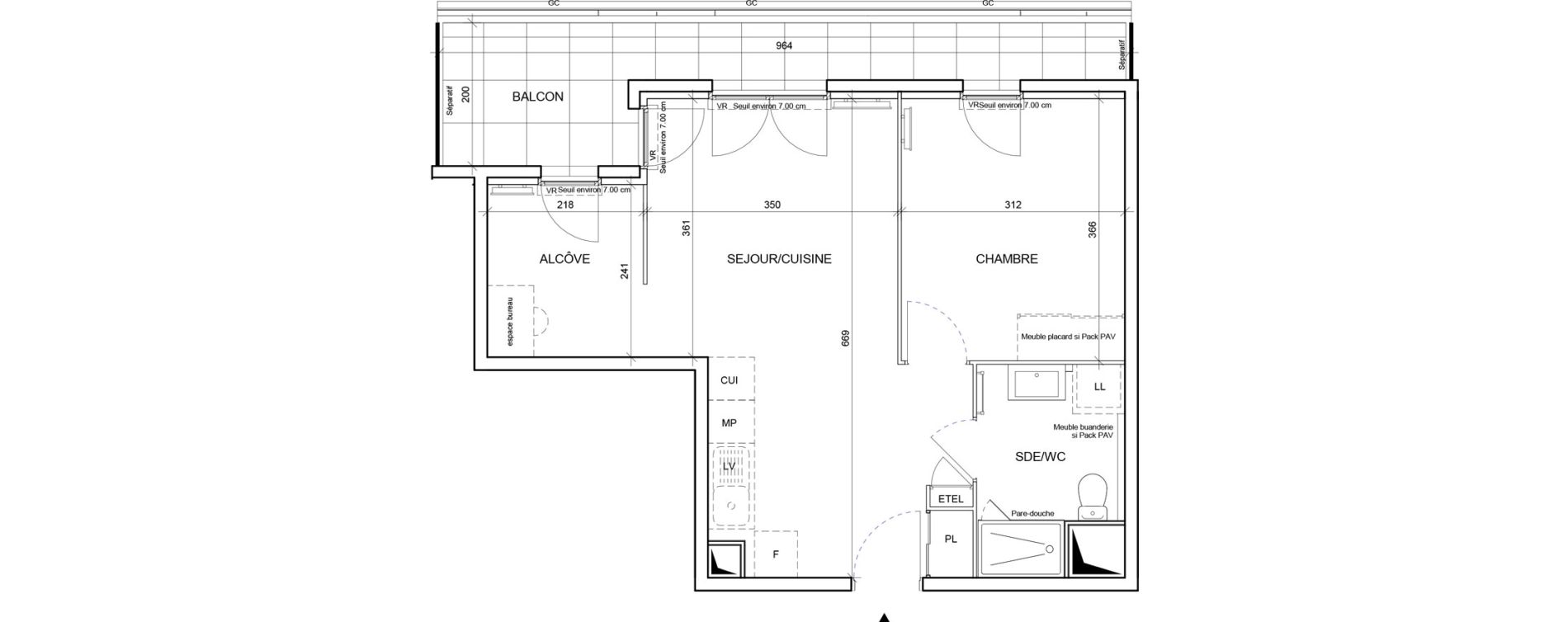 Appartement T2 de 45,82 m2 &agrave; Saint-Laurent-Du-Var Les plans