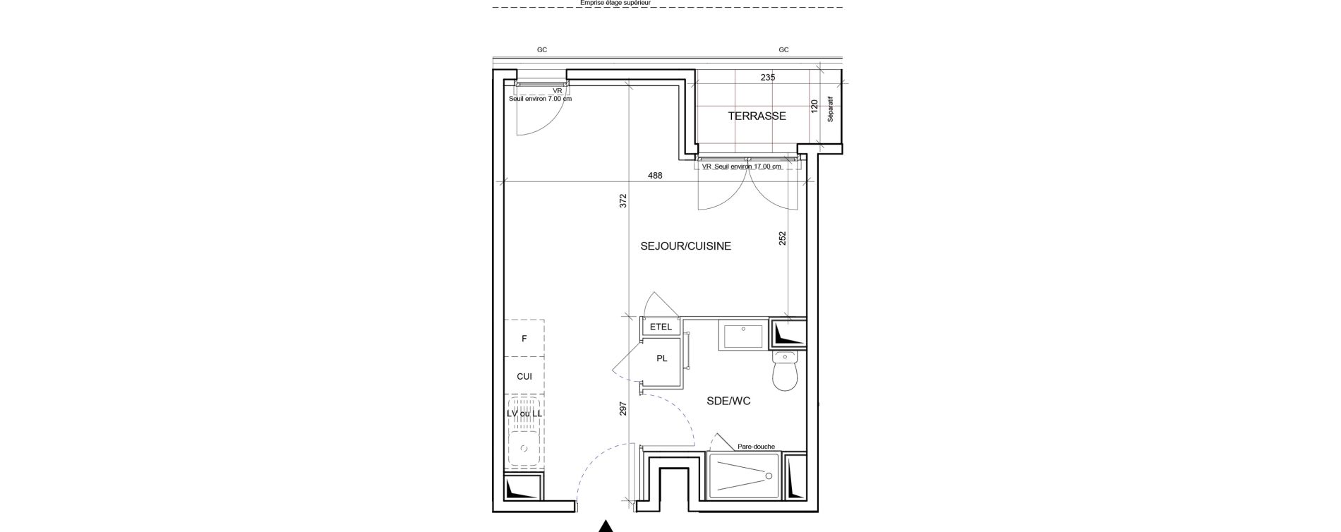 Appartement T1 de 28,11 m2 &agrave; Saint-Laurent-Du-Var Les plans