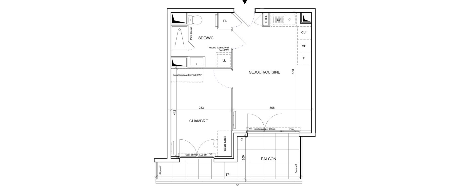 Appartement T2 de 38,06 m2 &agrave; Saint-Laurent-Du-Var Les plans