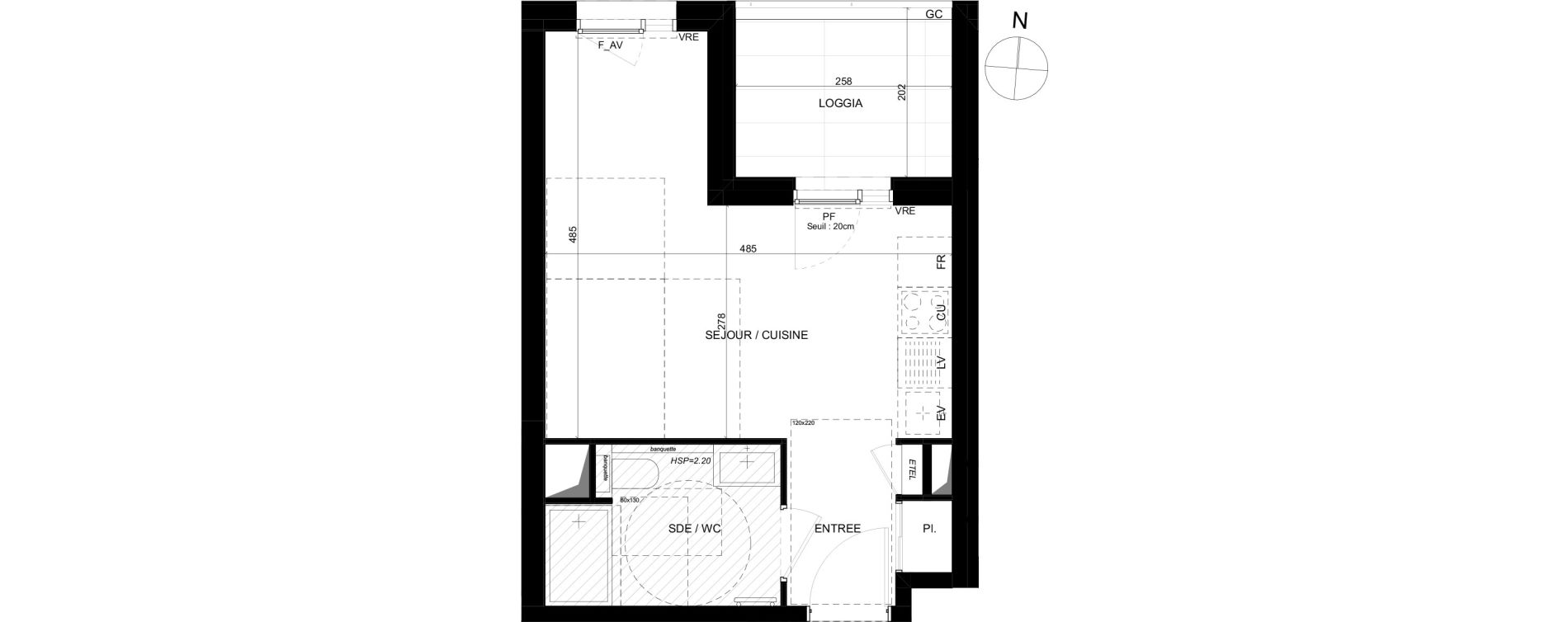 Appartement T1 de 25,64 m2 &agrave; Saint-Laurent-Du-Var Les paluds