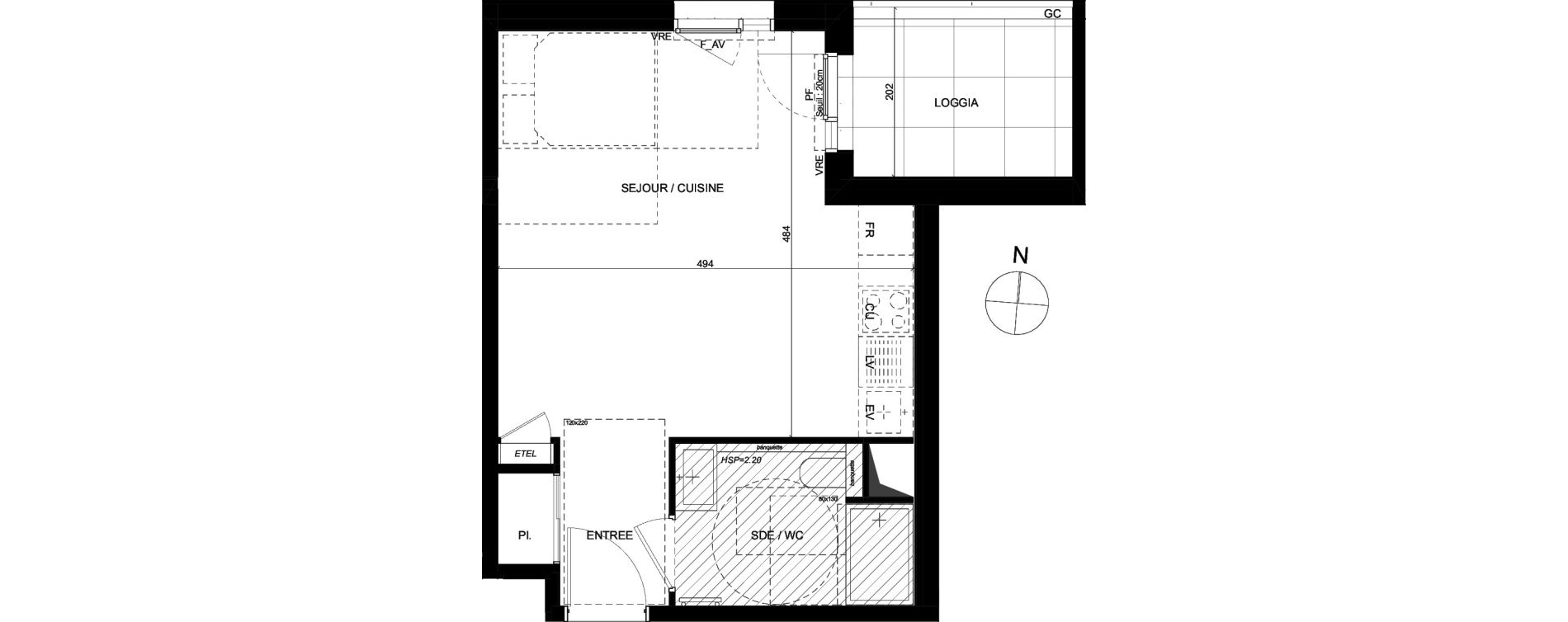 Appartement T1 de 30,24 m2 &agrave; Saint-Laurent-Du-Var Les paluds