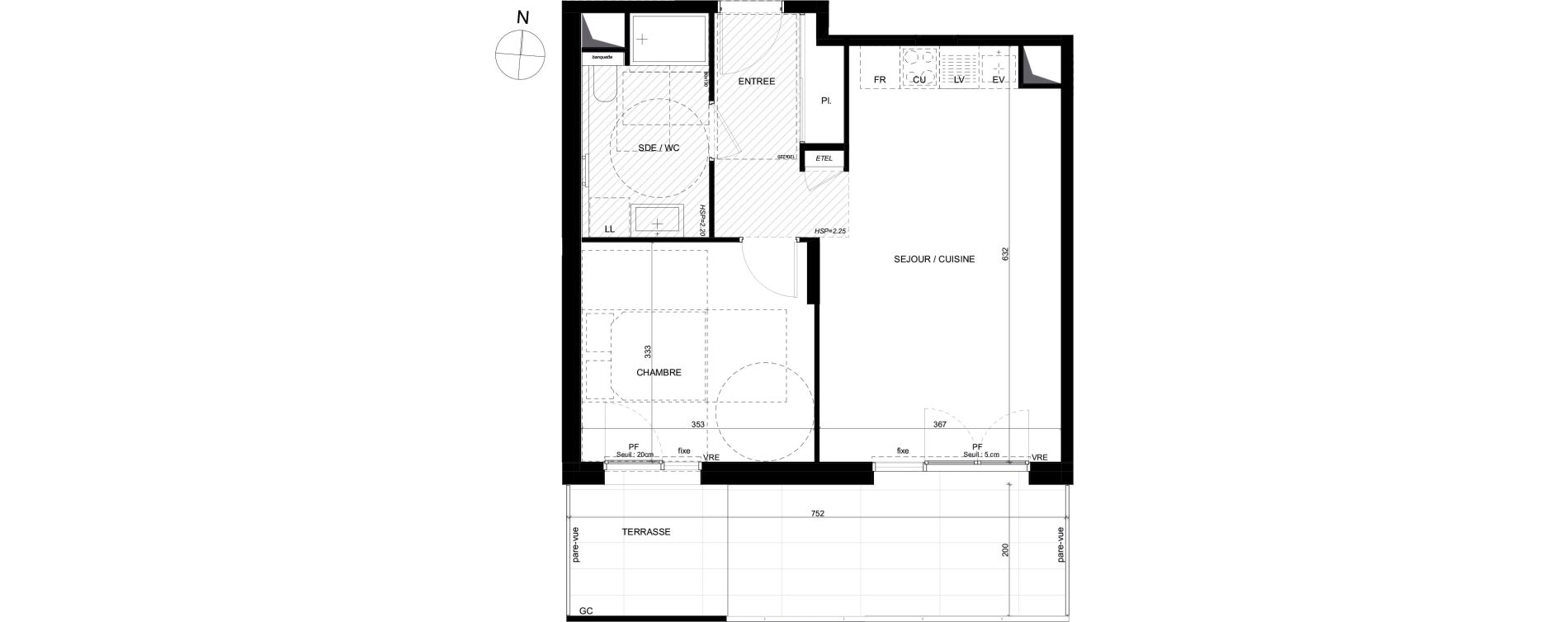 Appartement T2 de 45,52 m2 &agrave; Saint-Laurent-Du-Var Les paluds
