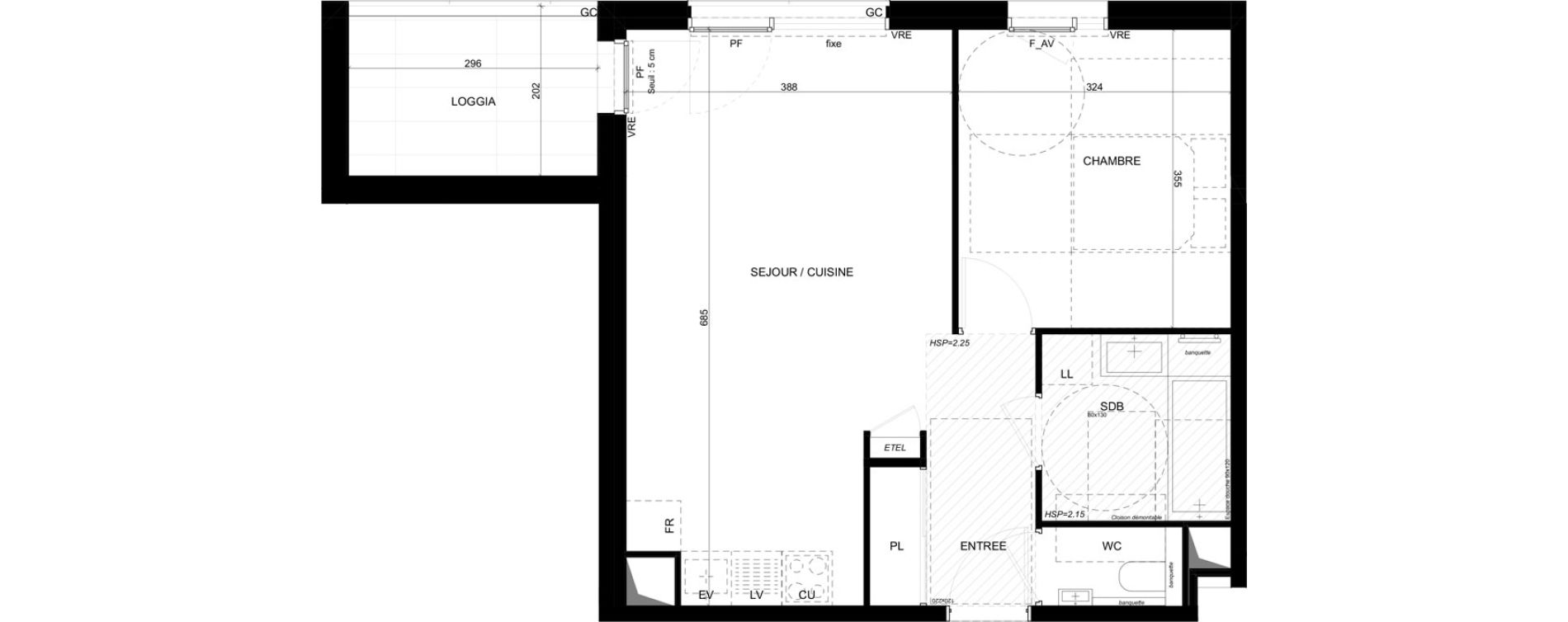 Appartement T2 de 46,96 m2 &agrave; Saint-Laurent-Du-Var Les paluds