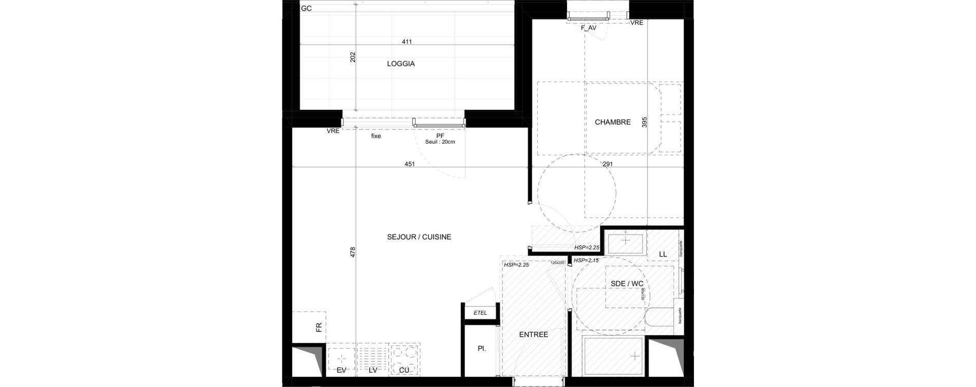 Appartement T2 de 39,86 m2 &agrave; Saint-Laurent-Du-Var Les paluds