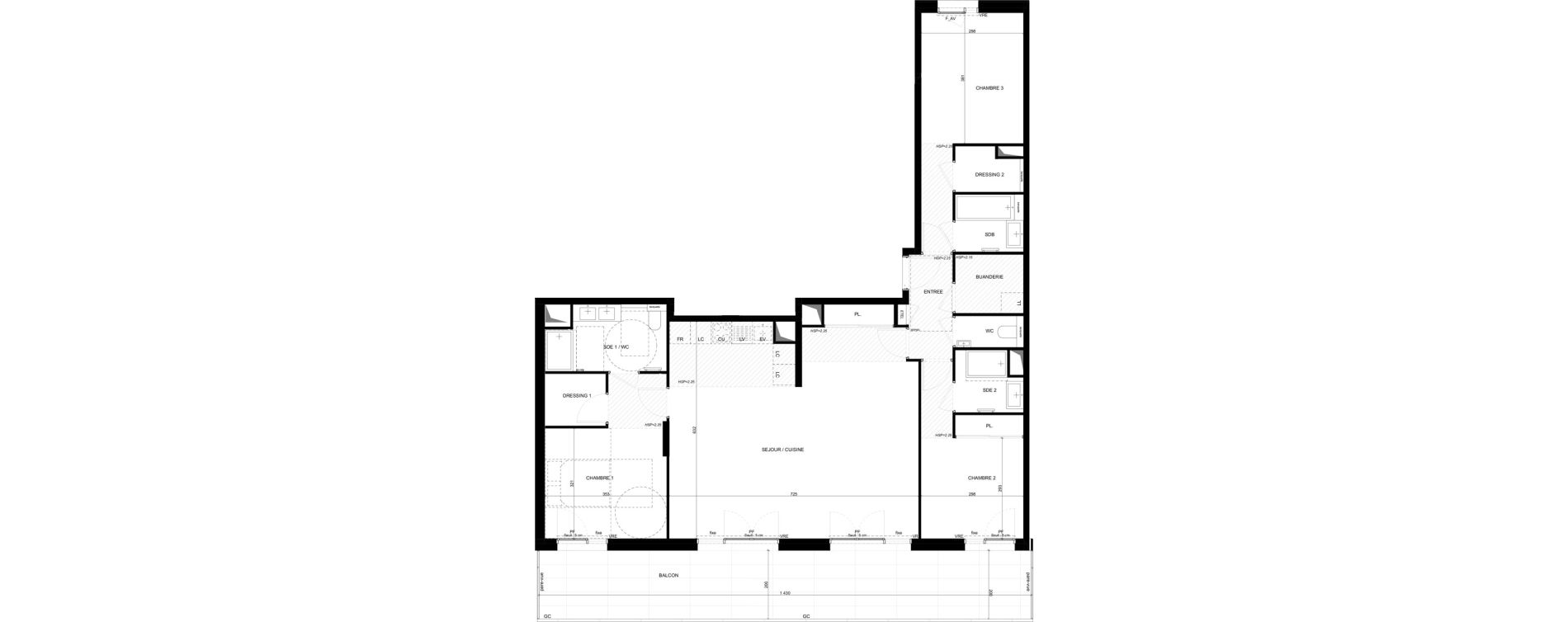 Appartement T3 de 112,74 m2 &agrave; Saint-Laurent-Du-Var Les paluds