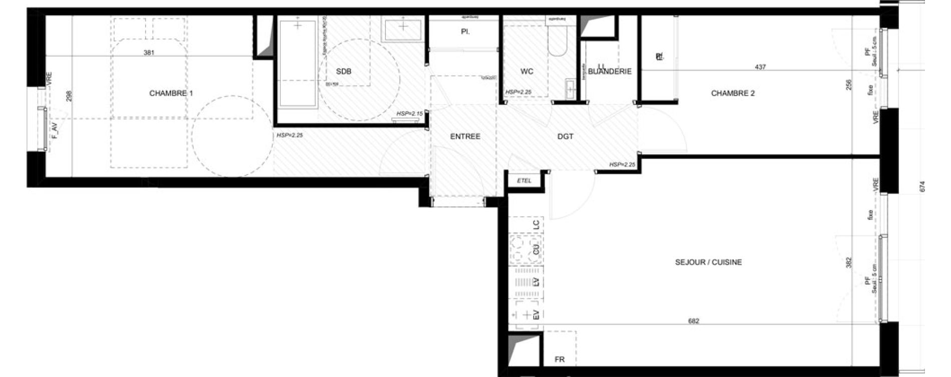 Appartement T3 de 66,76 m2 &agrave; Saint-Laurent-Du-Var Les paluds