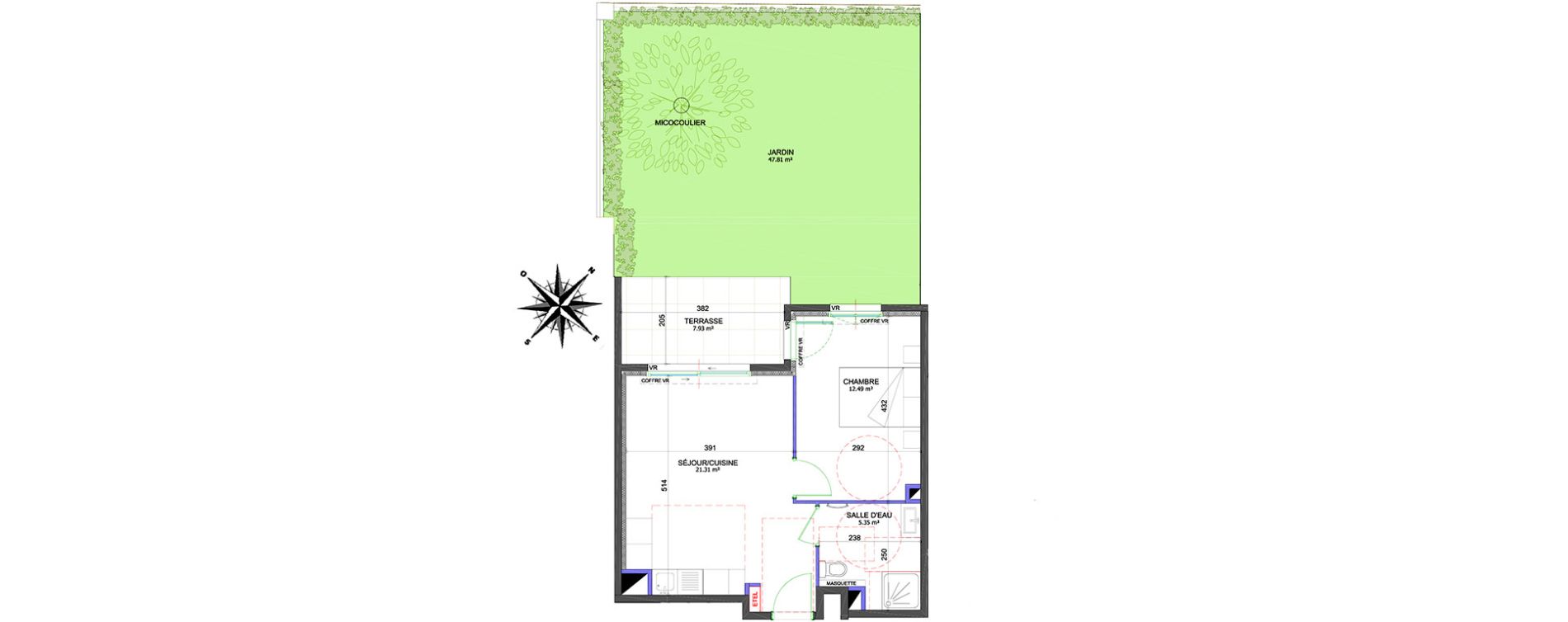 Appartement T2 de 39,15 m2 &agrave; Saint-Laurent-Du-Var Tzanck - galinieres - sauvaigo