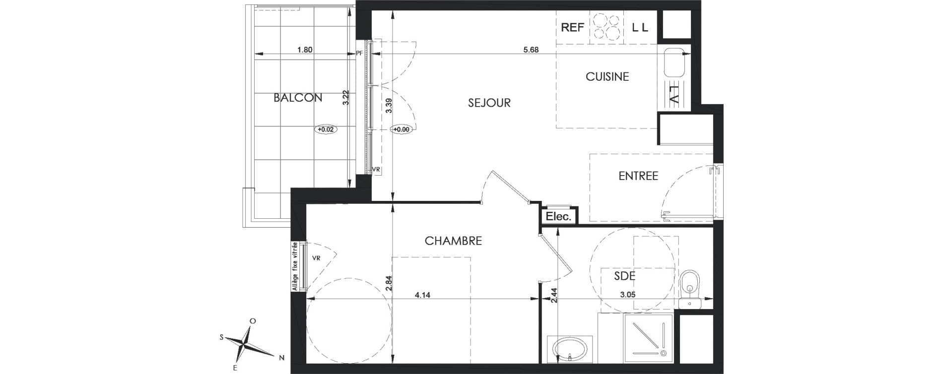 Appartement T2 de 39,20 m2 &agrave; Saint-Laurent-Du-Var Les condamines