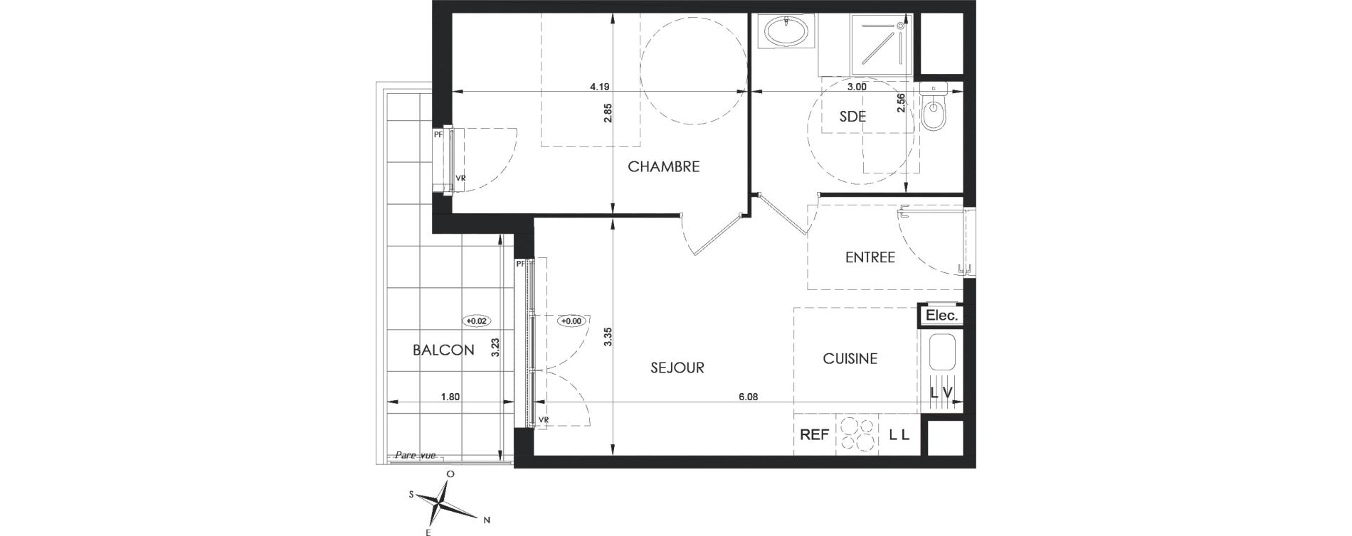 Appartement T2 de 39,90 m2 &agrave; Saint-Laurent-Du-Var Les condamines