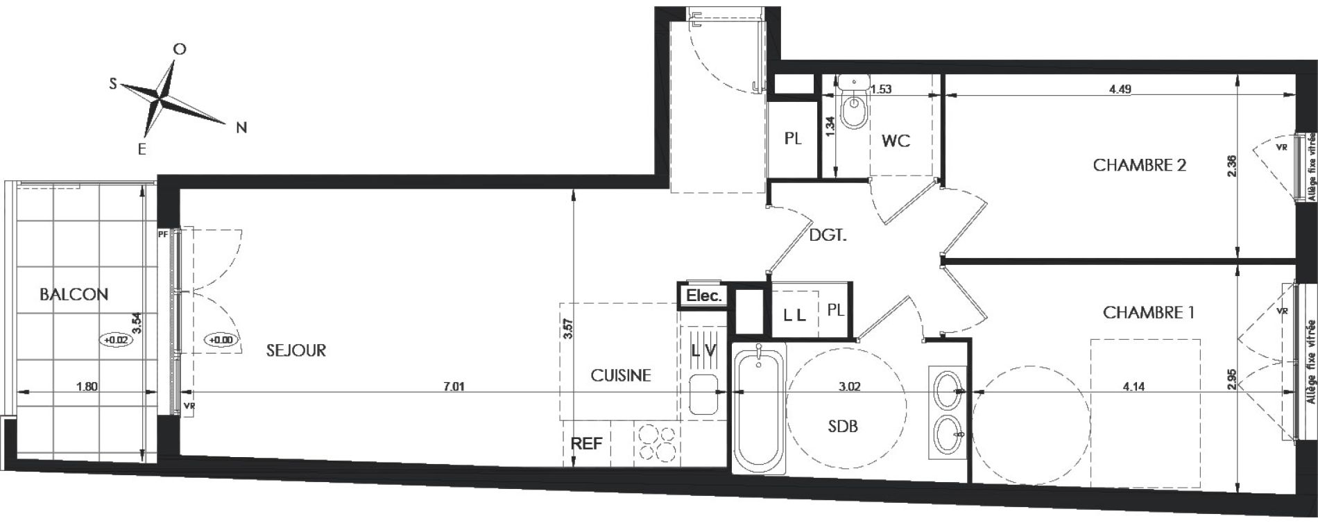 Appartement T3 de 63,05 m2 &agrave; Saint-Laurent-Du-Var Les condamines