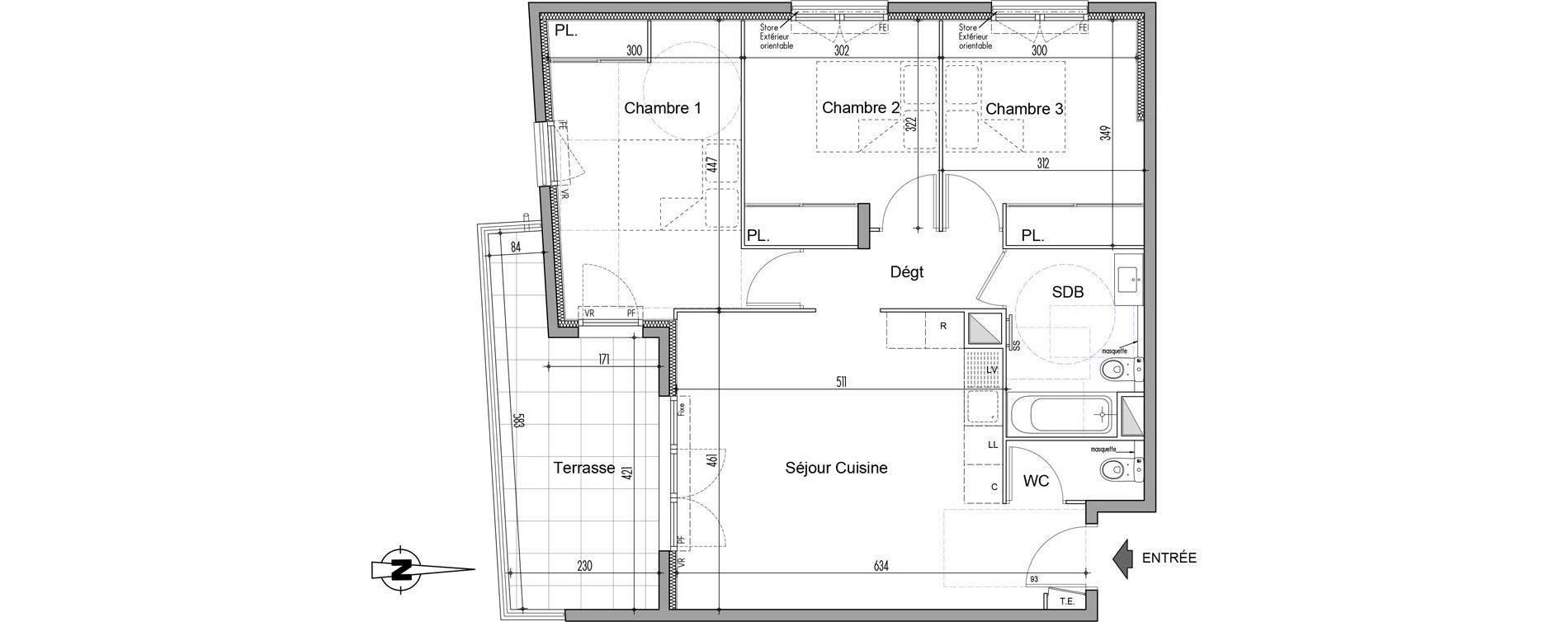 Appartement T4 de 70,40 m2 &agrave; Saint-Martin-Du-Var Centre