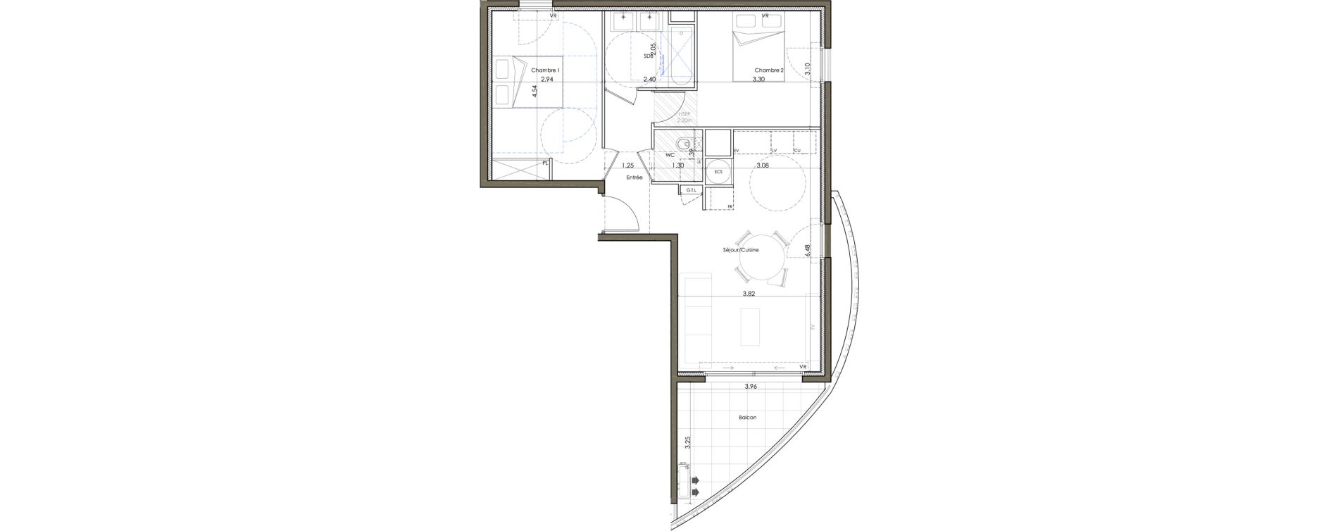 Appartement T3 de 59,60 m2 &agrave; Valbonne Garbejaire - haut sartoux