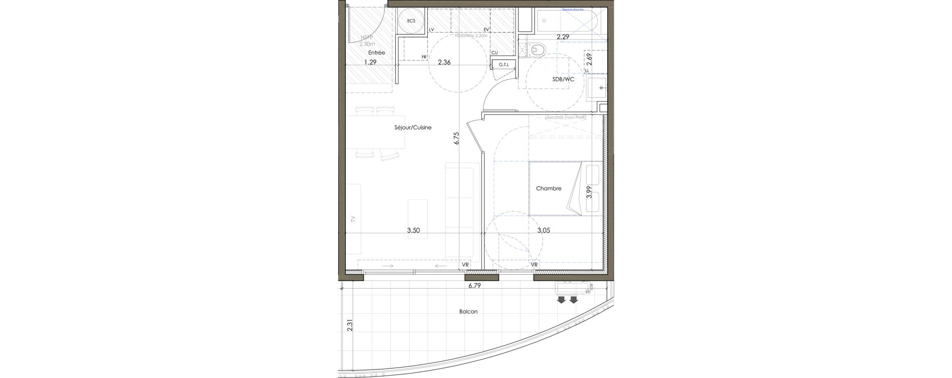 Appartement T2 de 43,50 m2 &agrave; Valbonne Garbejaire - haut sartoux