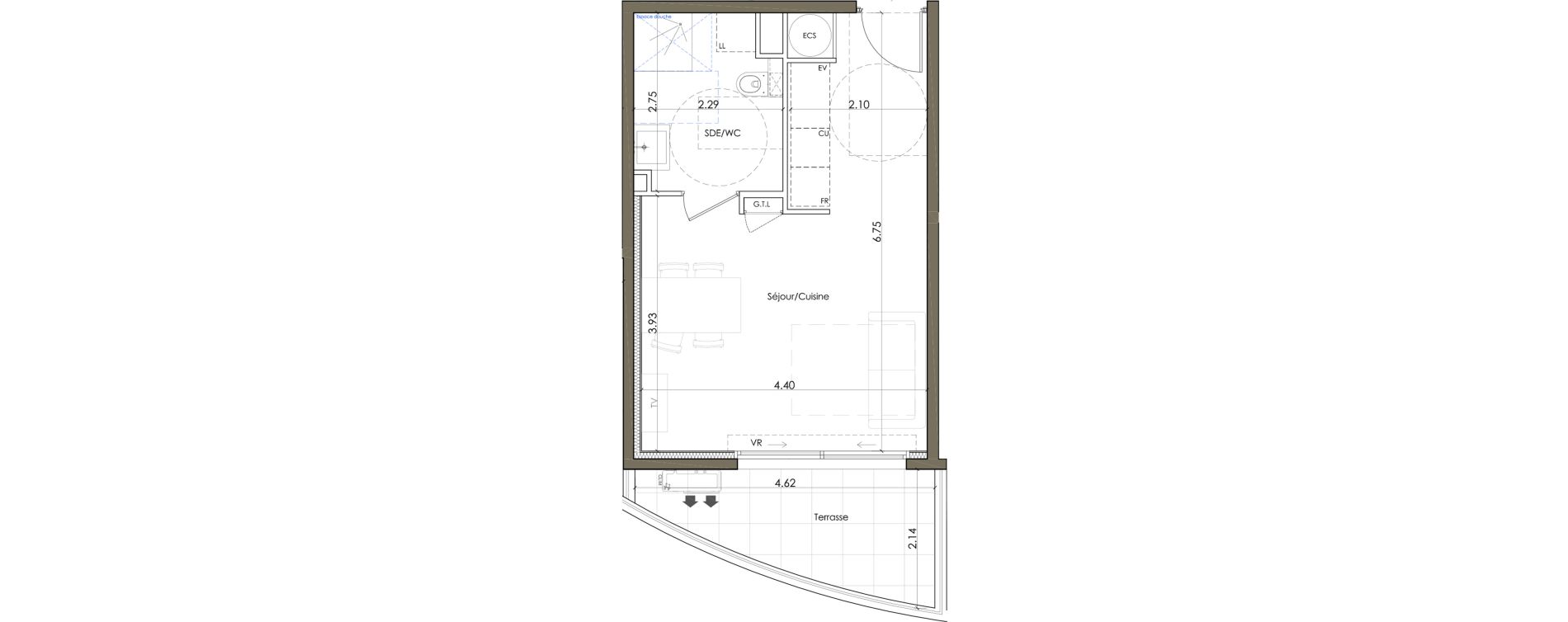 Studio de 29,00 m2 &agrave; Valbonne Garbejaire - haut sartoux