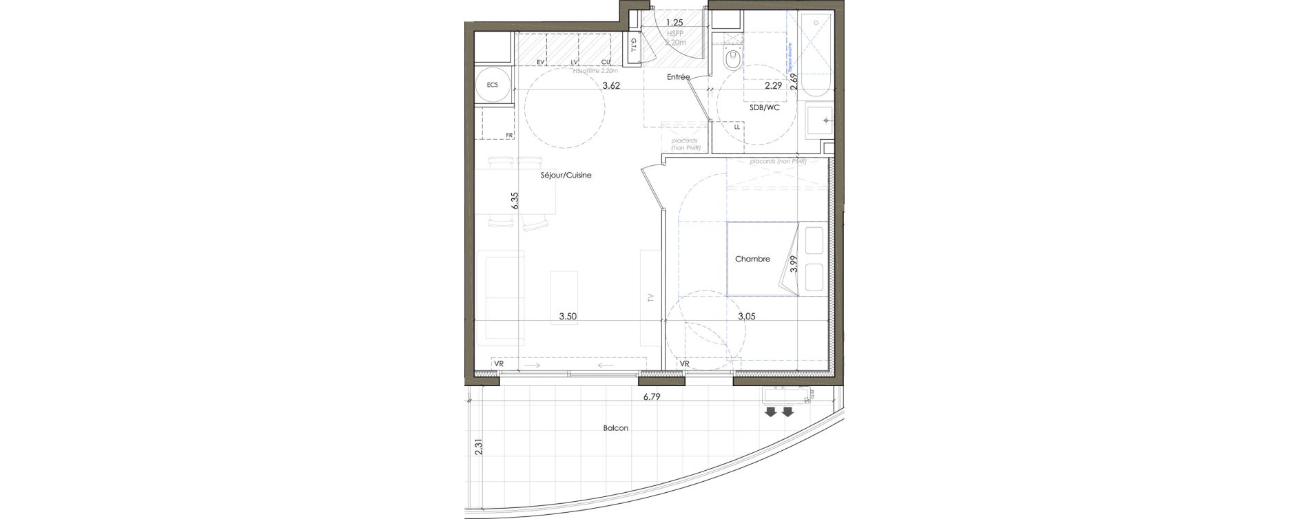 Appartement T2 de 42,10 m2 &agrave; Valbonne Garbejaire - haut sartoux