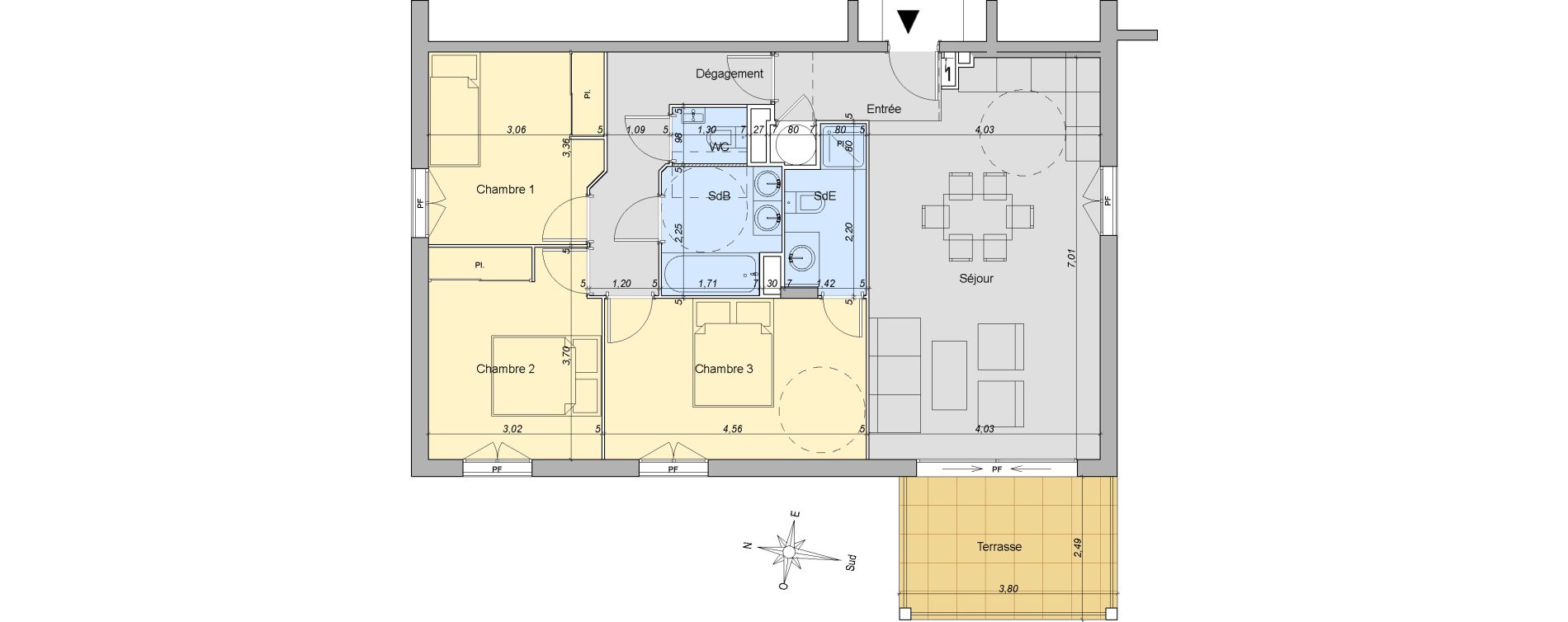Appartement T4 de 79,65 m2 &agrave; Valbonne Centre