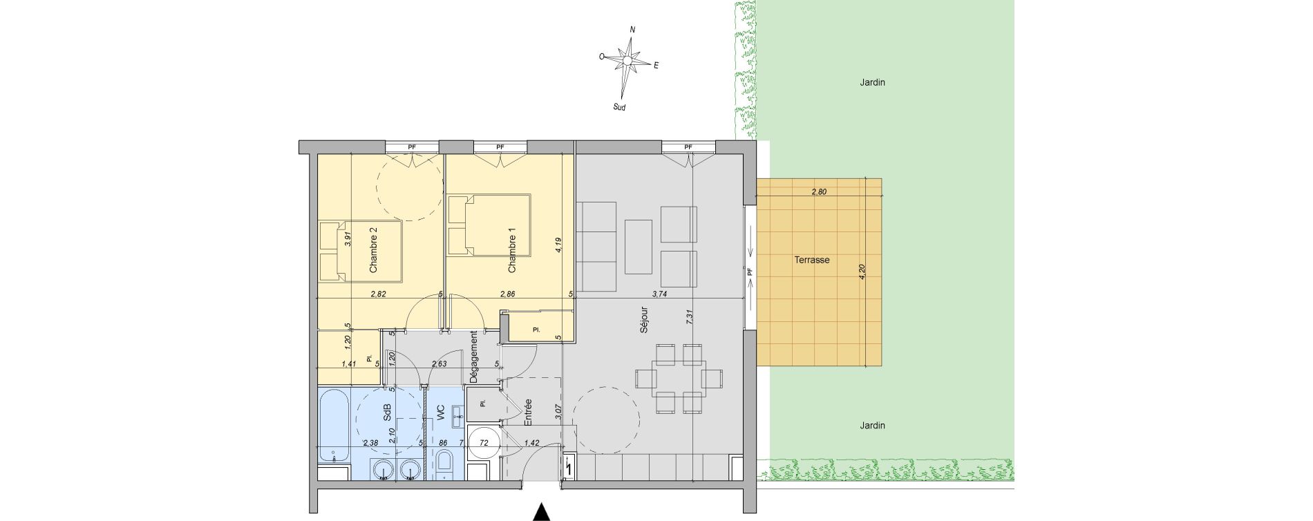 Appartement T3 de 66,53 m2 &agrave; Valbonne Centre