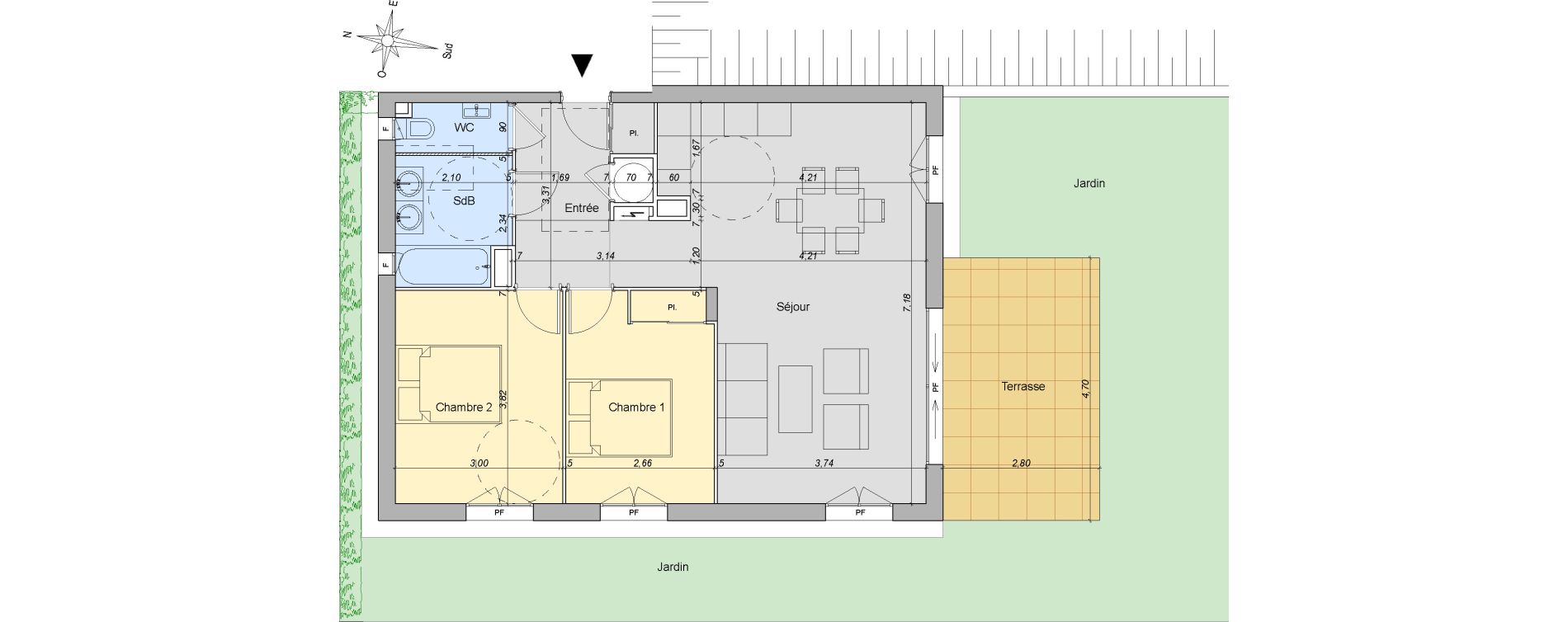 Appartement T3 de 65,52 m2 &agrave; Valbonne Centre