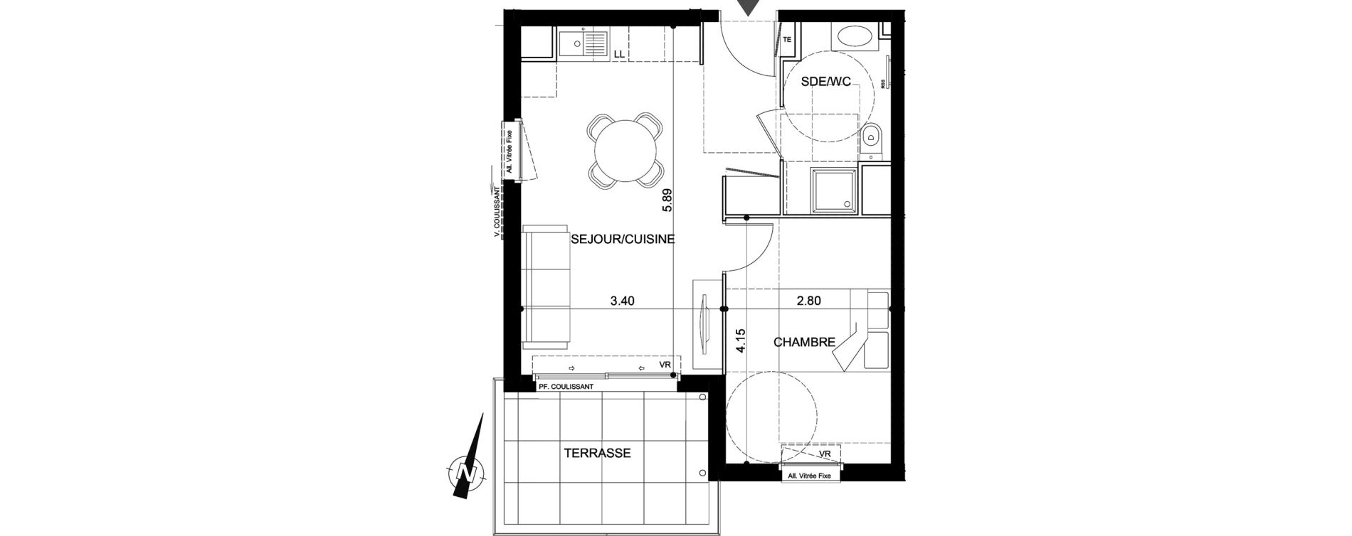 Appartement T2 de 38,58 m2 &agrave; Vallauris Centre